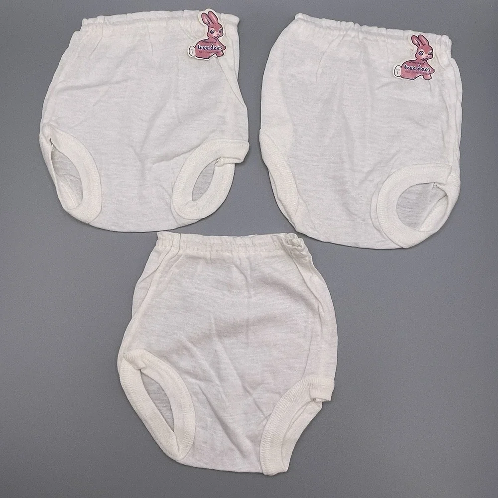(3) Vtg Toddler Girl Soft Cotton Briefs‎ Panties Underwear Sz 1 Wee Dee's RARE